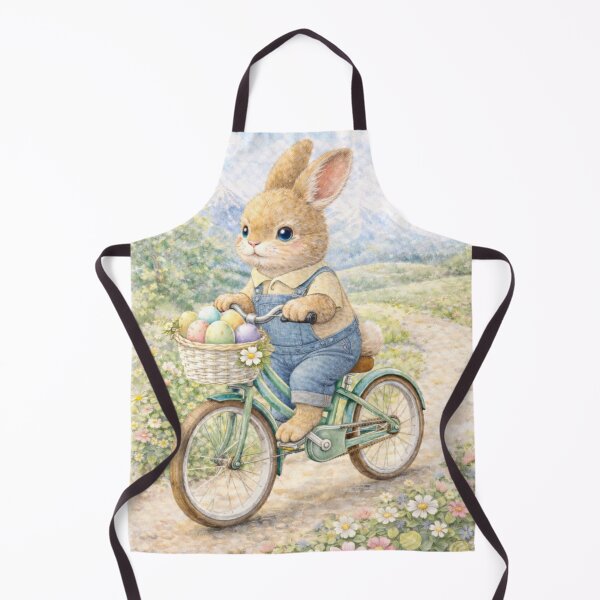 Item preview, Easter Bunny Riding Bike With Eggs - Watercolour designed and sold by inspired-works.