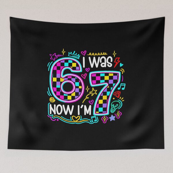 Item preview, I Was 6 Now I’m 7 Colorful Birthday Doodle  designed and sold by gladysenglish.