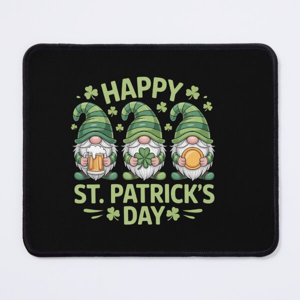 Item preview, Three Gnomes Holding Shamrock Leopard Plaid St Patrick's designed and sold by HellD3vil-Art.