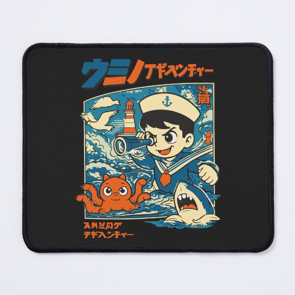 Item preview, Retro 70s Sea Adventure Anime – Sailor Boy, Octopus & Shark Manga designed and sold by Teeseas Wave.