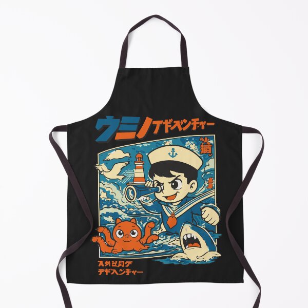 Item preview, Retro 70s Sea Adventure Anime – Sailor Boy, Octopus & Shark Manga designed and sold by Teeseas Wave.