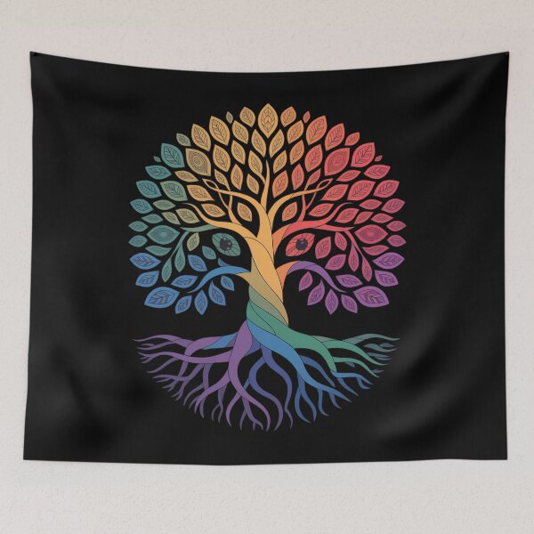 Item preview, Tree Life Rainbow LGBTQ Cool Gay Pride Flag Ally designed and sold by HellD3vil-Art.