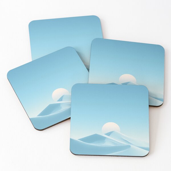 Item preview, Icy Blue Dune Sunrise – Minimal Frost Desert Landscape designed and sold by NeonHorizon Studio.