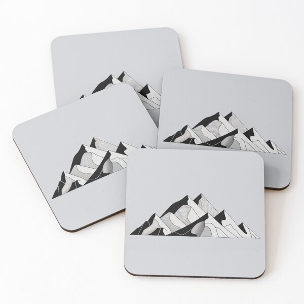 Item preview, Minimalist Black and White Mountain Abstract Line Art designed and sold by KiraChie.