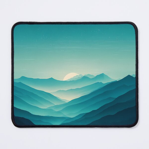 Item preview, Teal Mountain Dawn – Minimal Layered Peaks Under a Starry Sky designed and sold by NeonHorizon Studio.