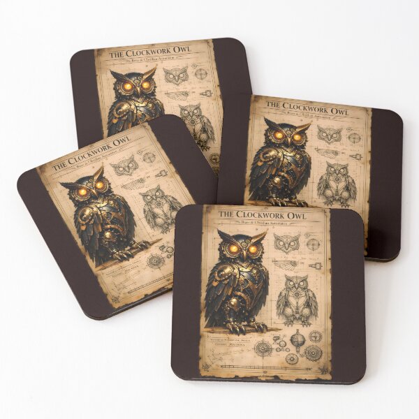 Item preview, The Clockwork Owl: Victorian Steampunk & Gothic Machina Blueprint designed and sold by Studio77-Gothic.