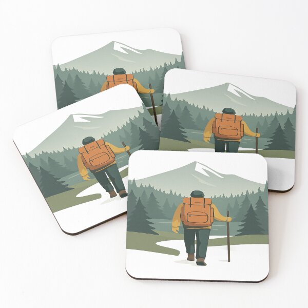 Item preview, Mountain Trek – Explorer Hiking Through Forest Design designed and sold by mbmstores.