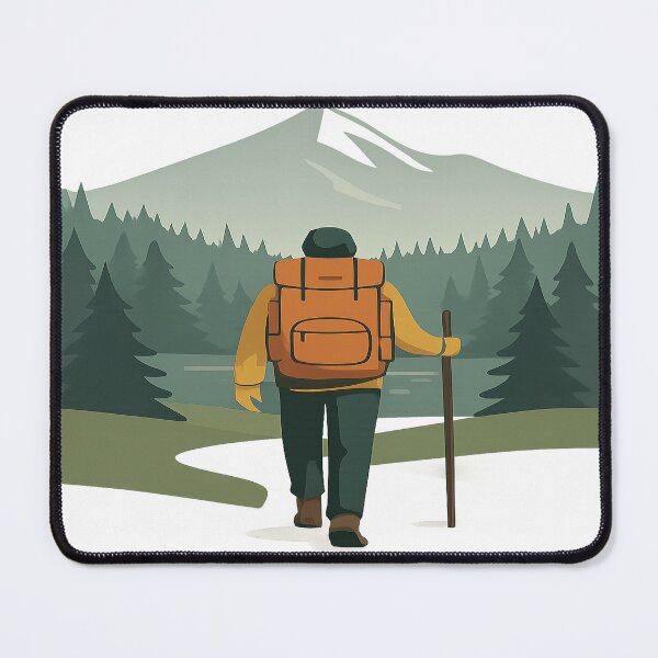 Item preview, Mountain Trek – Explorer Hiking Through Forest Design designed and sold by mbmstores.