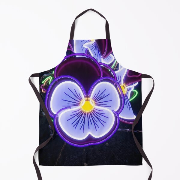 Item preview, Neon Pansy Installation – Glowing Purple White Botanical Art Print designed and sold by Scoutic-Neon.