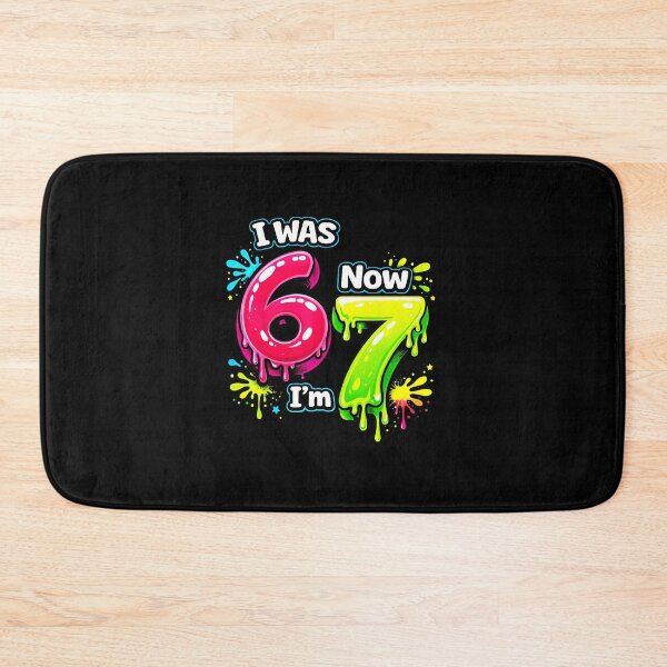 Item preview, I Was 6 Now I’m 7 Funny Birthday Kids Neon Style designed and sold by gladysenglish.