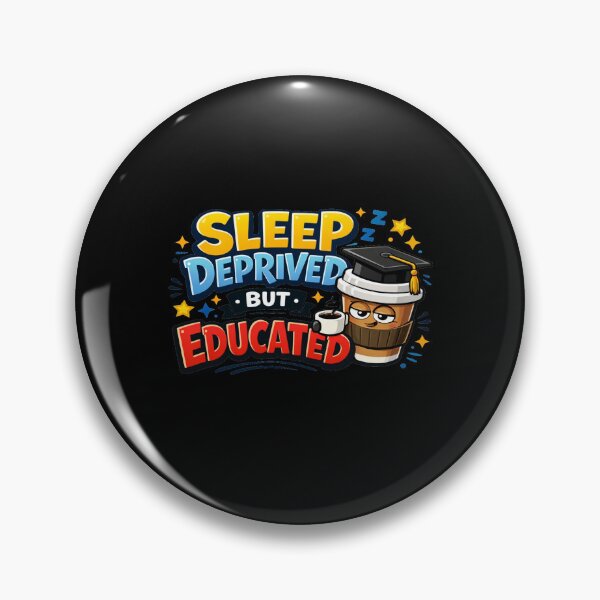 Item preview, Sleep Deprived but Educated – Funny Coffee Graduate Cartoon for Students & Night Owls designed and sold by Bright Nest Studio.
