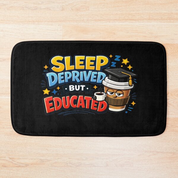Item preview, Sleep Deprived but Educated – Funny Coffee Graduate Cartoon for Students & Night Owls designed and sold by Bright Nest Studio.