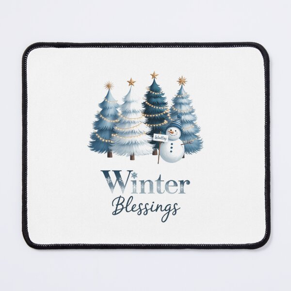 Item preview, Trees Christmas Snowman Snow Winter Blessings Saying designed and sold by Moon-Ape.