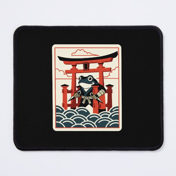 Item preview, Ninja Frog Samurai Japanese Temple Retro Style designed and sold by JordynLadukeg65.