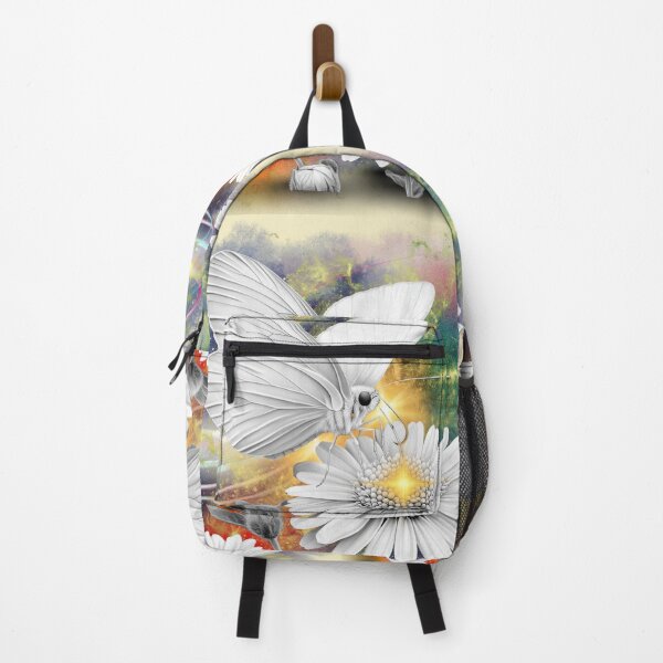 Item preview, Ethereal White Butterfly on Daisy – Cosmic Floral Art, Dreamy Nature Glow, Aesthetic Butterfly Illustration designed and sold by ChenEngEng.