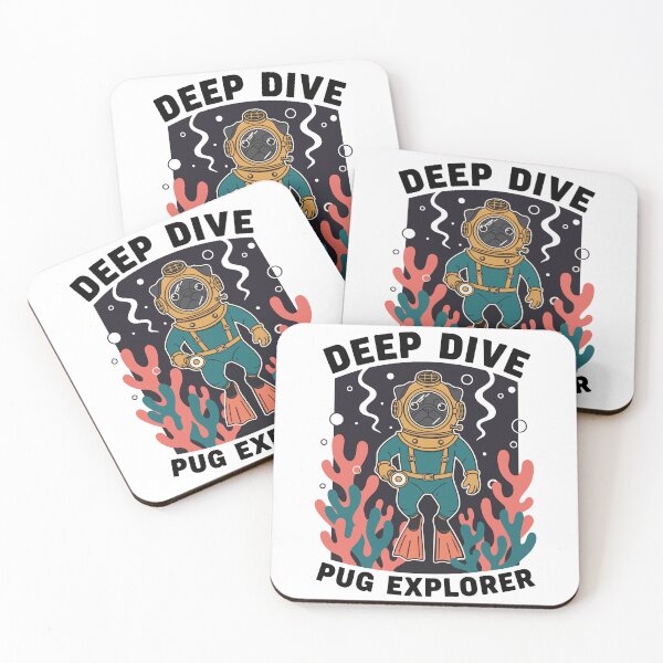 Item preview, Deep Dive Pug Explorer Diver designed and sold by PixelStudioBe.