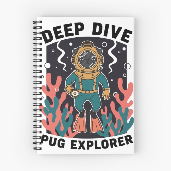 Item preview, Deep Dive Pug Explorer Diver designed and sold by PixelStudioBe.