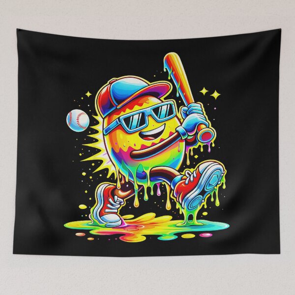 Item preview, Dripping Baseball Egg Tie Dye Street Style  designed and sold by miaa-artistshop.