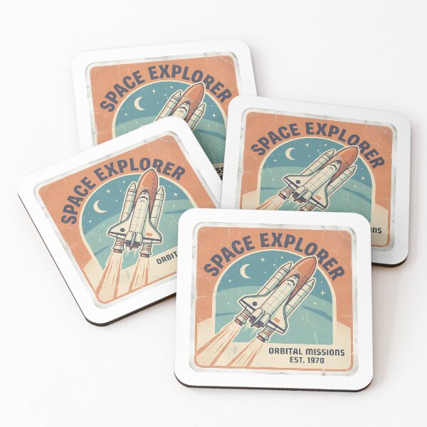 Item preview, Space Explorer 1970: Retro Vintage Space Shuttle Launch Design designed and sold by Astral-Artisan.
