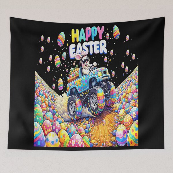 Item preview, Happy Easter Bunny Driving Monster Truck Egg Hunt Fun Design designed and sold by DaphoLatara.