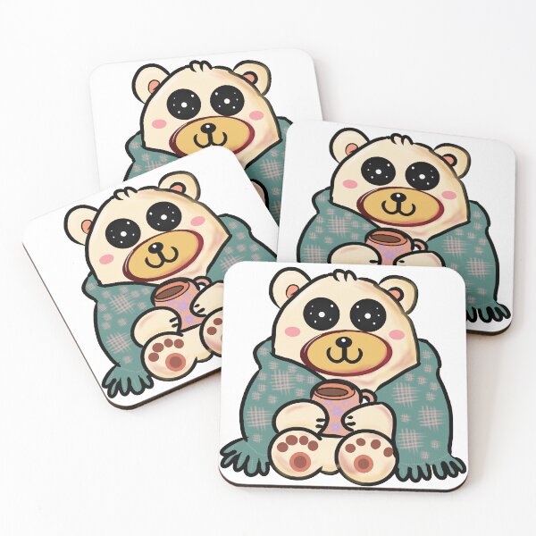 Item preview, Cozy Polar Bear with Coffee | Cute Winter Art designed and sold by HopeAndHustle.