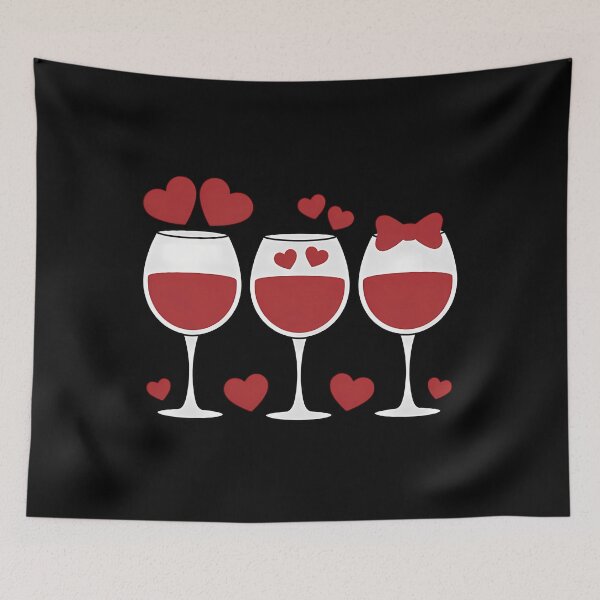 Item preview, Three Glasses Wine Heart Love Drink Wine Valentine Day designed and sold by Moon-Ape.