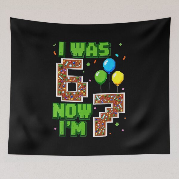 Item preview, I Was 6 Now I’m 7 Pixel Gamer Birthday  designed and sold by FGTV2021.