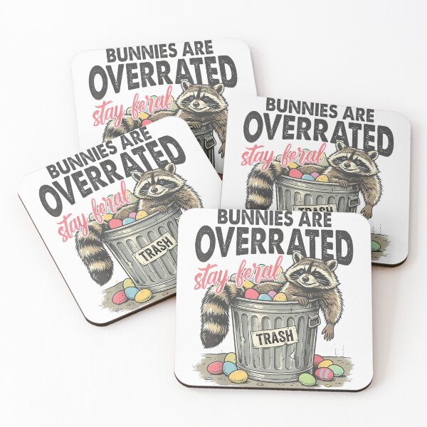 Item preview, Bunnies Are Overrated Stay Feral Funny Raccoon Easter Humor Design designed and sold by YubitaLeLe.