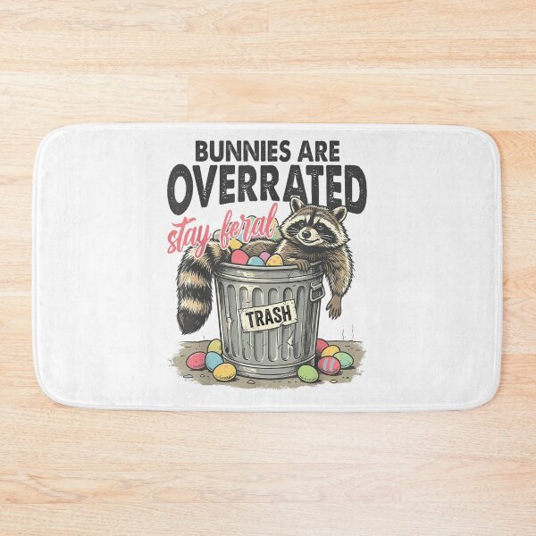 Item preview, Bunnies Are Overrated Stay Feral Funny Raccoon Easter Humor Design designed and sold by YubitaLeLe.