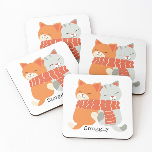 Item preview, Cute "Snuggly" Cats in Scarf Sticker - Kawaii Autumn Kitten Art designed and sold by Saroj Snehi.