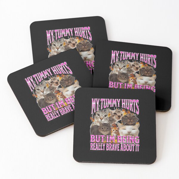 Item preview, My Tummy Hurts Funny Cat Meme  designed and sold by tadmercado.