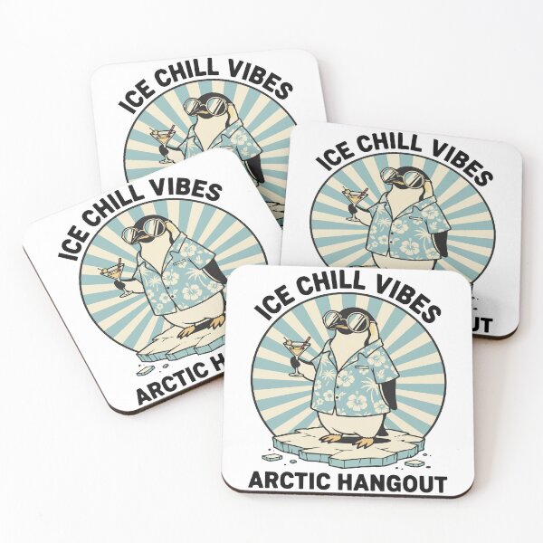 Item preview, Retro Penguin Cocktail "Ice Chill Vibes" designed and sold by PixelStudioBe.