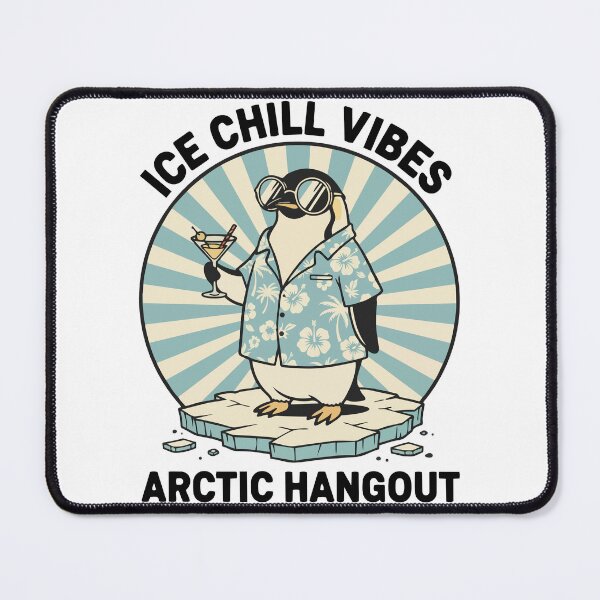 Item preview, Retro Penguin Cocktail "Ice Chill Vibes" designed and sold by PixelStudioBe.