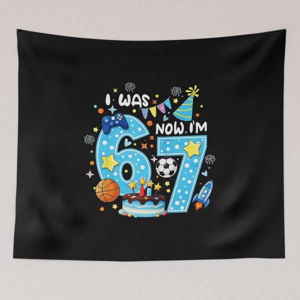Item preview, I Was 6 Now I’m 7 Birthday Kids Sports Space Theme designed and sold by gladysenglish.