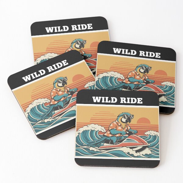 Item preview, Retro Jet Ski Parrot "Wild Ride" designed and sold by PixelStudioBe.