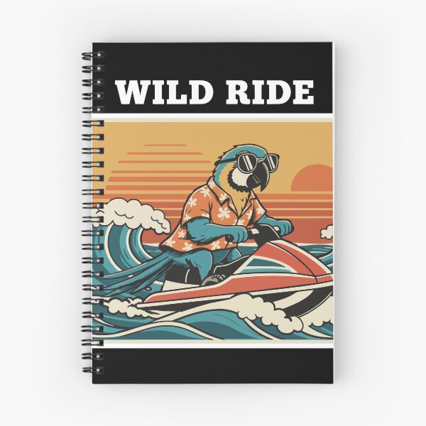 Item preview, Retro Jet Ski Parrot "Wild Ride" designed and sold by PixelStudioBe.