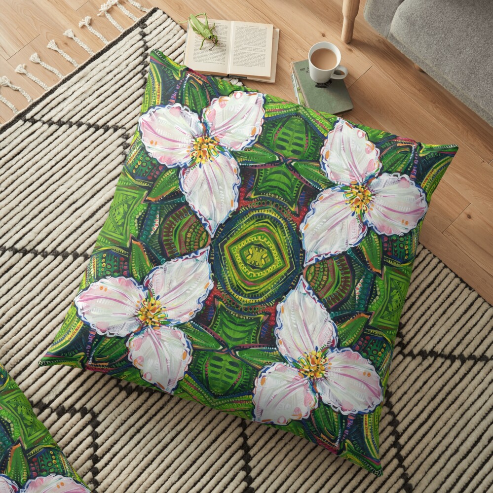 Trillium Painting - 2018 Floor Pillow