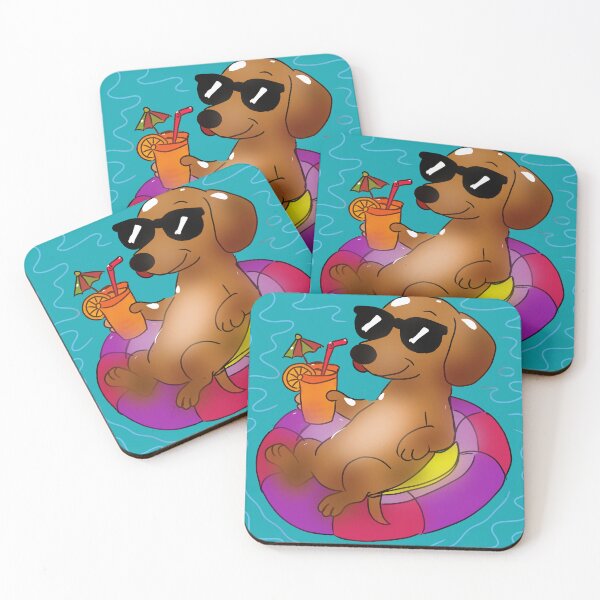 Item preview, Cool Dog Summer Vibes Floating Pool Cute Funny Dog with Sunglasses Vacation Aesthetic designed and sold by HopeAndHustle.