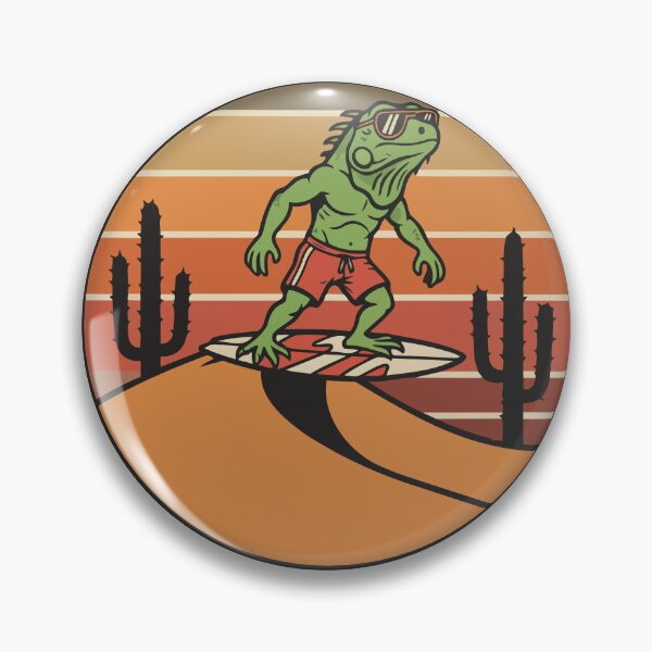 Item preview, Iguana Desert Surf Dune Rider Retro designed and sold by PixelStudioBe.