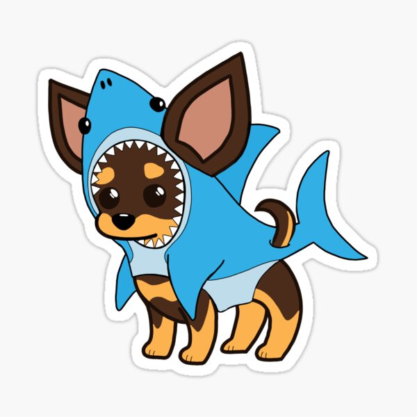 Shark Puppy Stickers Redbubble - doge shark roblox