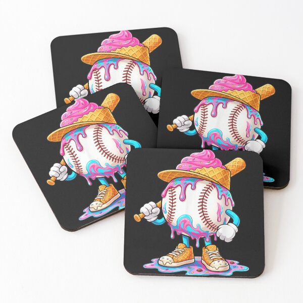 Item preview, Funny Baseball Ice Cream Character Cute Sport Dessert Mashup Design designed and sold by HarinDonreka.