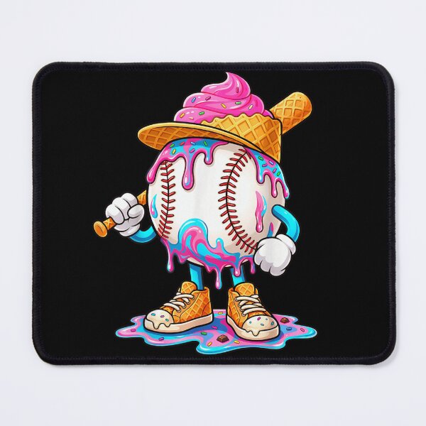 Item preview, Funny Baseball Ice Cream Character Cute Sport Dessert Mashup Design designed and sold by HarinDonreka.