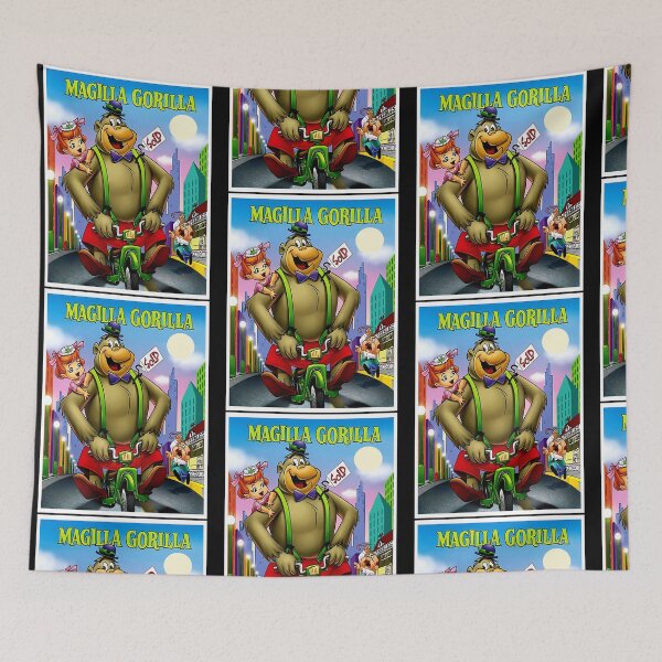 Item preview, Magilla Gorilla  Vintage Cartoon Abstract Character On A Motorcycle Print designed and sold by madebysana.