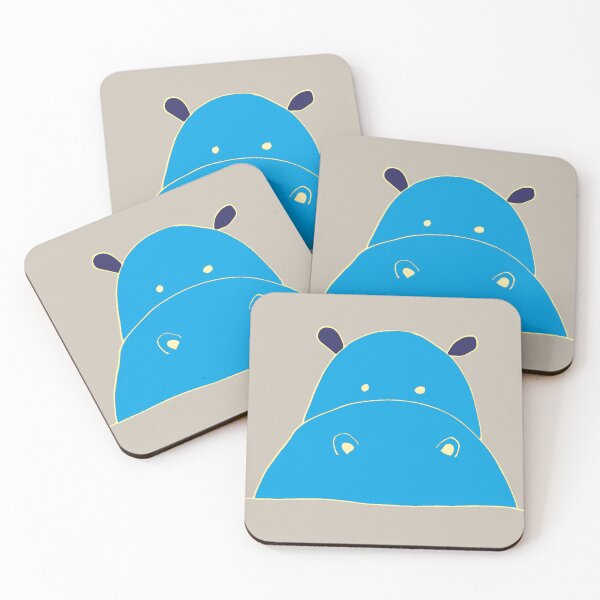 Item preview, turquoise hippopotamus designed and sold by Veki5.