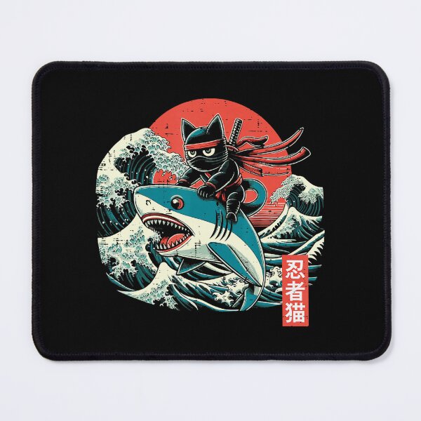 Item preview, Ninja Riding Shark Wave Japanese Ukiyoe Style designed and sold by titanlevi.