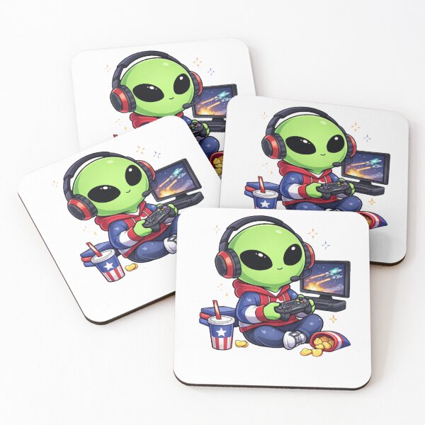 Item preview, Cute Gamer Alien | Gaming Cartoon Character Design designed and sold by fedetrev.