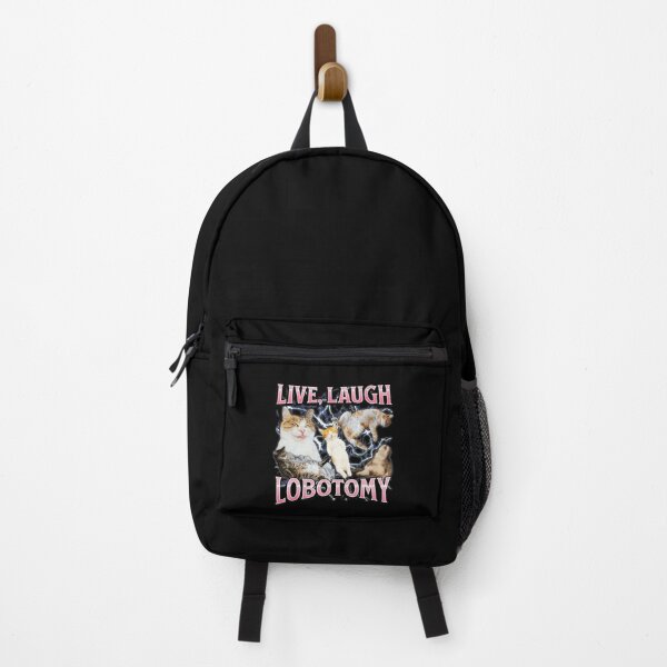 Item preview, Live Laugh Lobotomy Funny Cat Meme Dark Humor designed and sold by tadmercado.