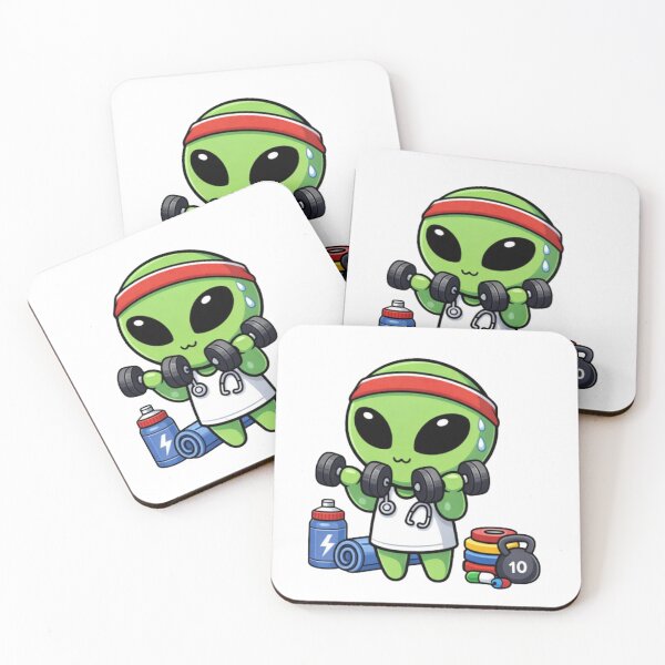 Item preview, Cute Alien Gym | Kawaii Gym Mascot Art designed and sold by fedetrev.