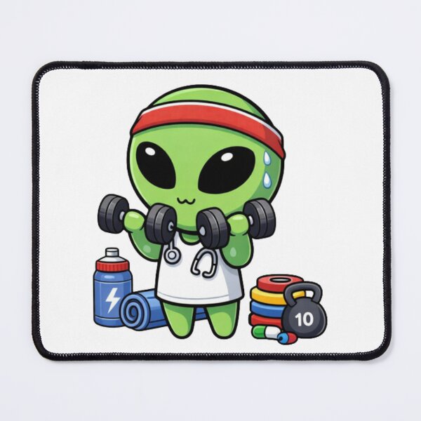 Item preview, Cute Alien Gym | Kawaii Gym Mascot Art designed and sold by fedetrev.