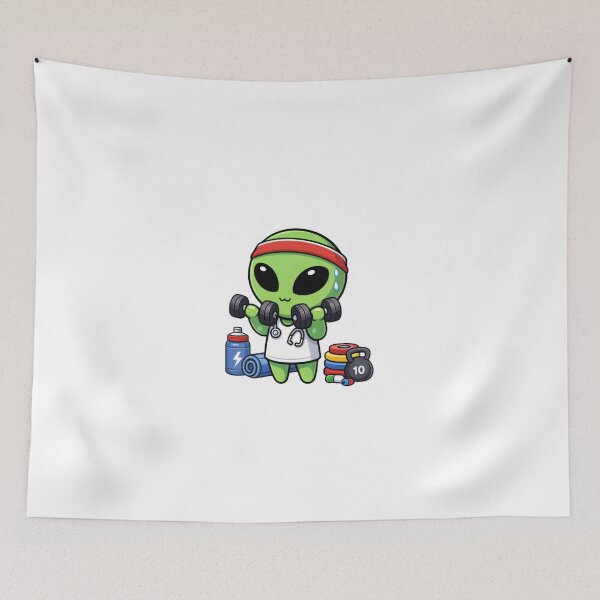 Item preview, Cute Alien Gym | Kawaii Gym Mascot Art designed and sold by fedetrev.